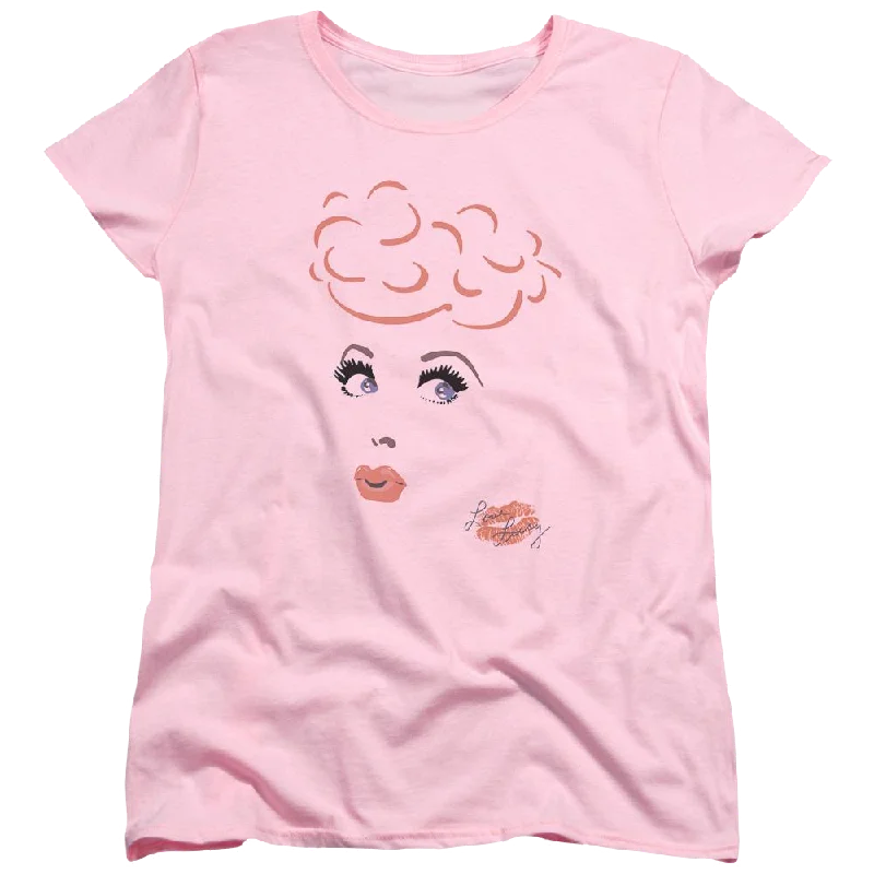 I Love Lucy Eyelashes Women's T-Shirt-- Welt Pockets Slit Pockets Flap Pockets