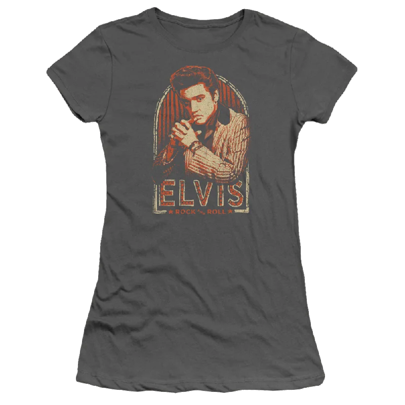 Elvis Presley Stripes - Juniors T-Shirt-- Lace Blend Ribbed Blend Corduroy Blend