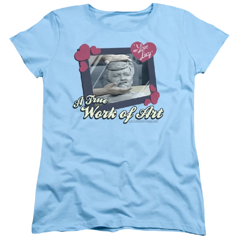 I Love Lucy Work Of Art Women's T-Shirt-- Ribbed T-Shirt High Neck Heavyweight