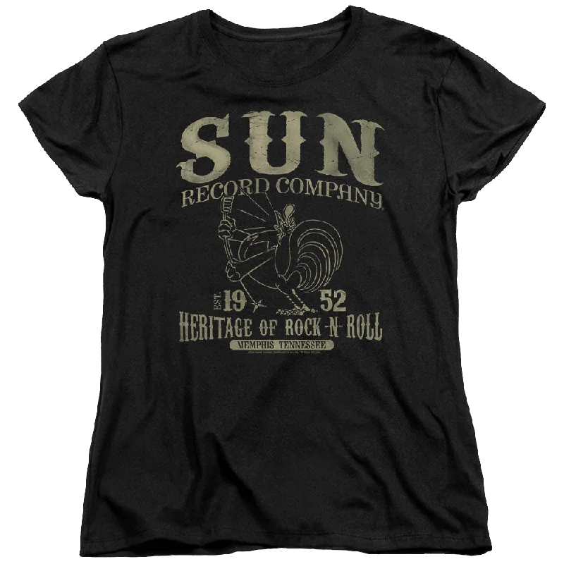 Sun Records Rockabilly Bird - Women's T-Shirt-- Striped Floral Plaid