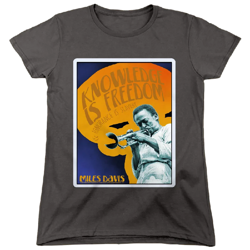 Miles Davis Knowledge And Ignorance - Women's T-Shirt-- Wool Fabric Cashmere Fabric Tweed Fabric