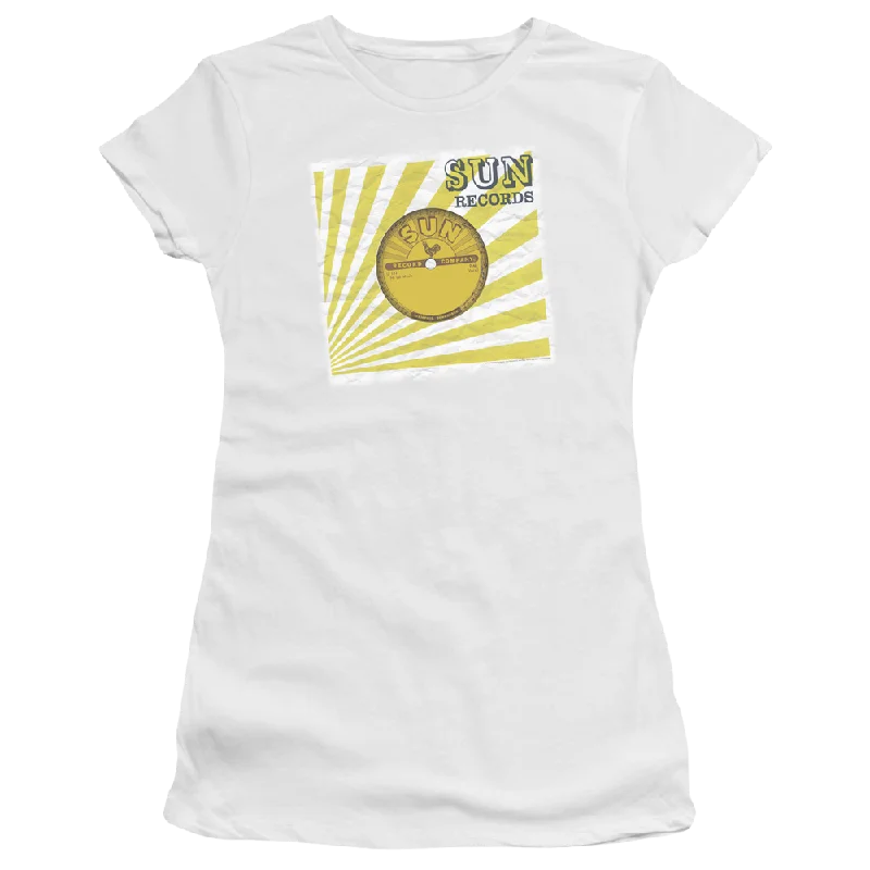 Sun Records Fourty Five - Juniors T-Shirt-- V-Neck T-Shirt Long Sleeve Cotton