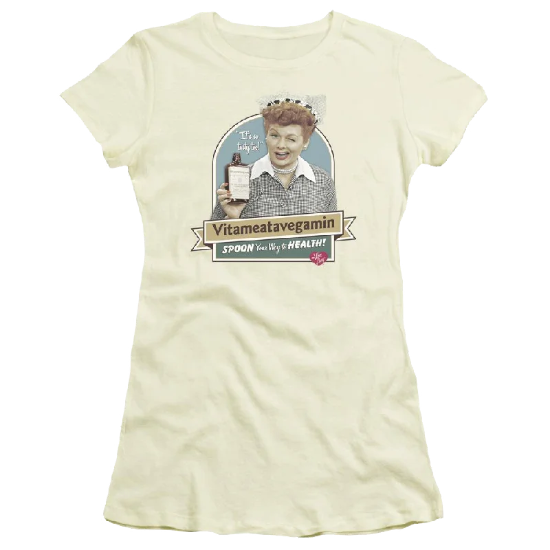 I Love Lucy Spoon To Health Juniors T-Shirt-- Real Fur Shearling Chenille