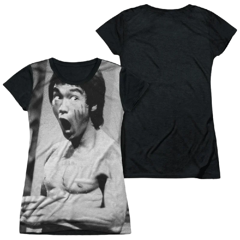 Bruce Lee Classic Lee - Juniors Black Back T-Shirt-- Wool Fabric Cashmere Fabric Tweed Fabric