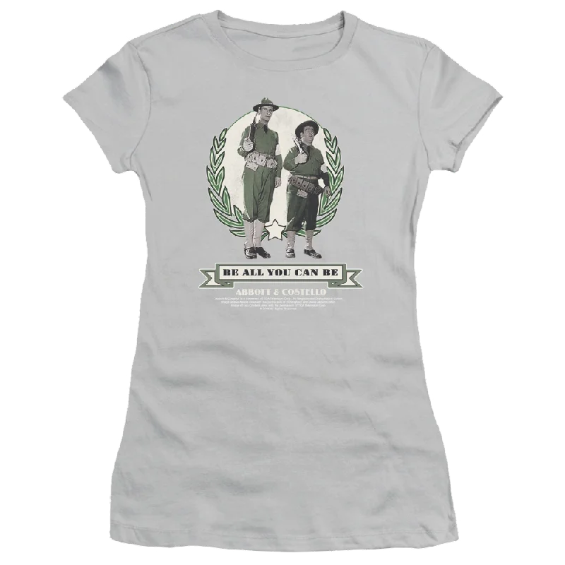 Abbott and Costello Be All You Can Be - Juniors T-Shirt-- Houndstooth Herringbone Solid