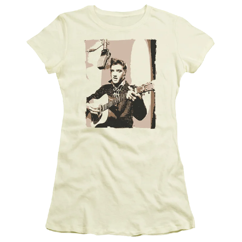 Elvis Presley Sepia Studio - Juniors T-Shirt-- Boxy Fit Fitted Loose