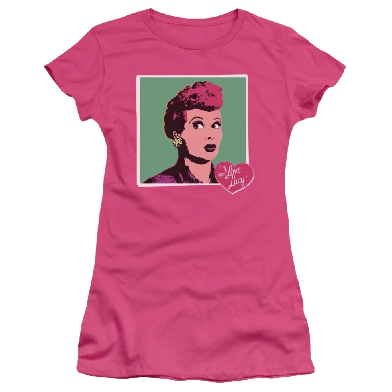 I Love Lucy I Love Worhol Juniors T-Shirt-- Polka Dot Checkered Tartan