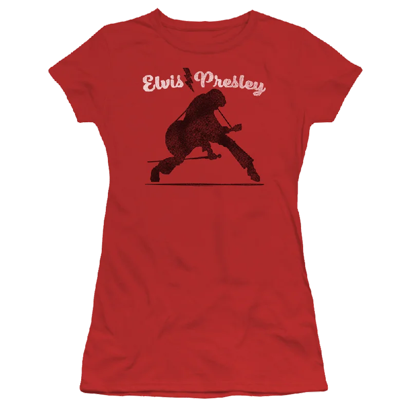 Elvis Presley Overprint - Juniors T-Shirt-- Front Pockets Side Pockets Patch Pockets