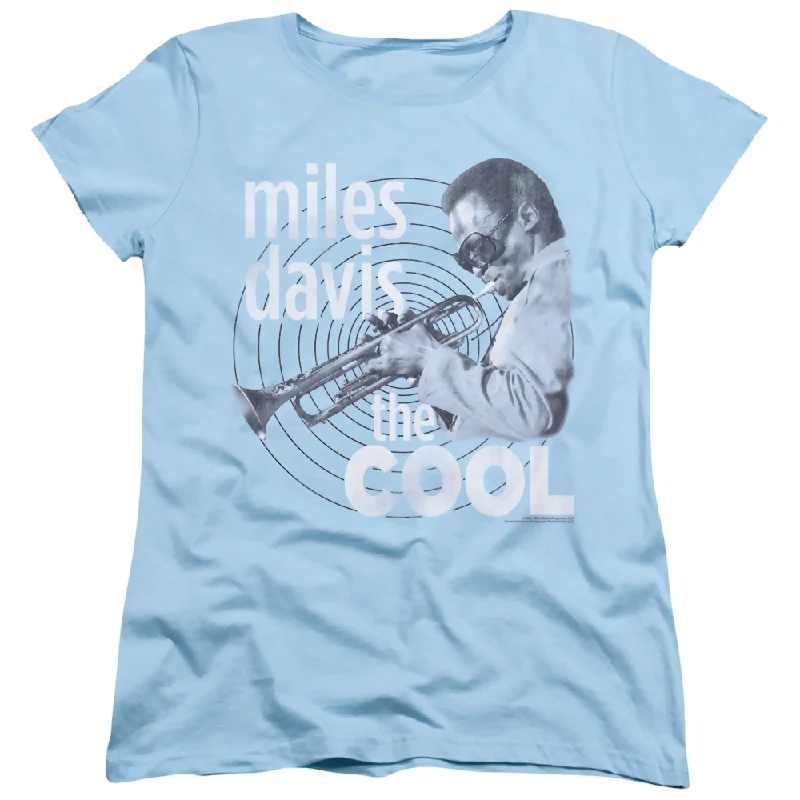 Miles Davis The Cool - Women's T-Shirt-- Zippered Front Buttoned Front Snap Front
