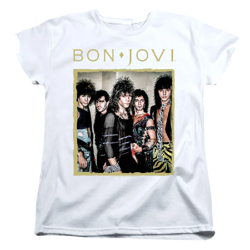 Bon Jovi Framed - Women's T-Shirt-- Boxy Fit Fitted Loose