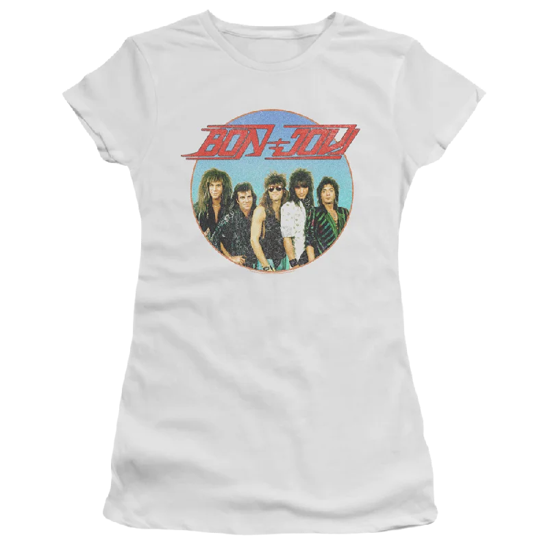 Bon Jovi Bon Sphere - Juniors T-Shirt-- V-Neck T-Shirt Long Sleeve Cotton
