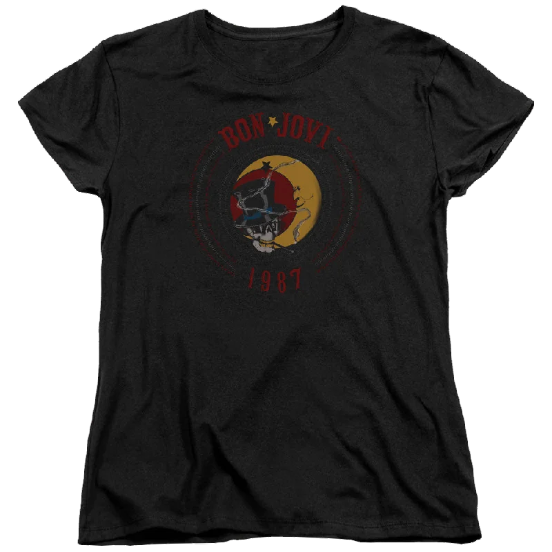 Bon Jovi 1987 - Women's T-Shirt-- Handmade Hand-knitted Hand-woven