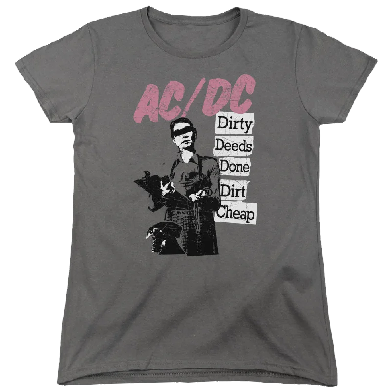 ACDC Acdc Dirty Deeds - Women's T-Shirt-- Print Jacquard Patchwork