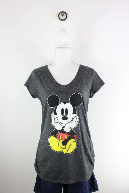 Vintage Mickey Mouse T-Shirt (M)-- Fleece Fabric Down Fabric Feather Fabric