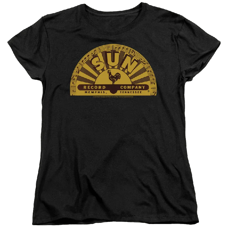 Sun Records Traditional Logo - Women's T-Shirt-- Mesh Blend Leather Blend Suede Blend