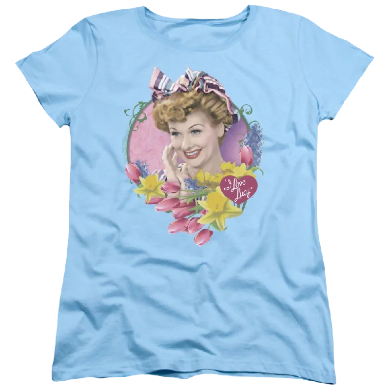 I Love Lucy Springtime Women's T-Shirt-- Front Pockets Side Pockets Patch Pockets
