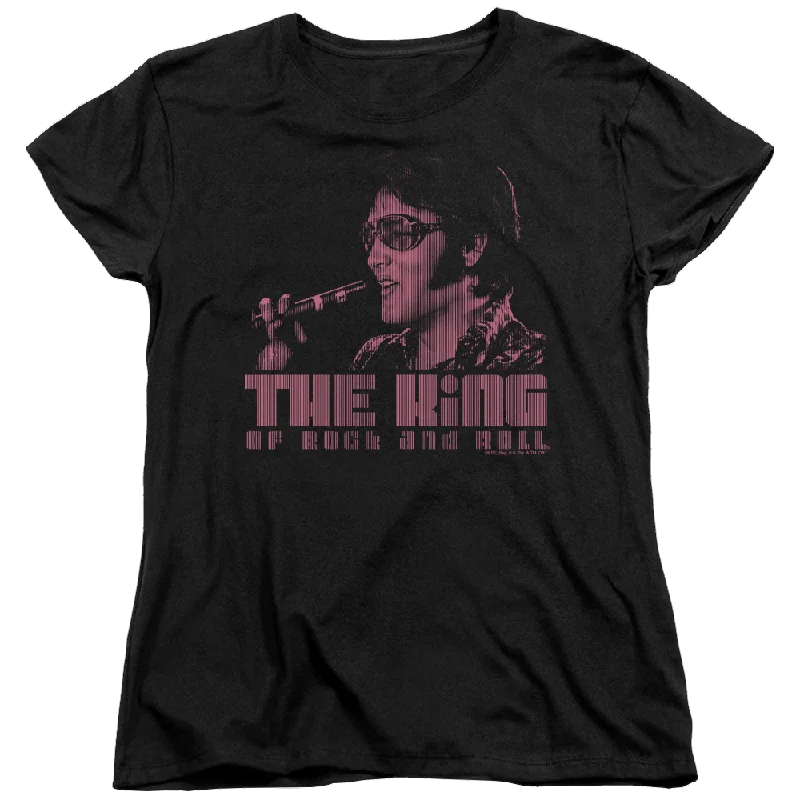 Elvis Presley The King - Women's T-Shirt-- Satin Fabric Silk Fabric Chiffon Fabric