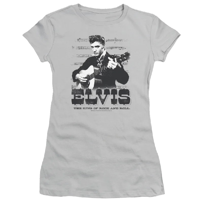 Elvis Presley The King Of - Juniors T-Shirt-- Cotton Fabric Linen Fabric Terry Fabric