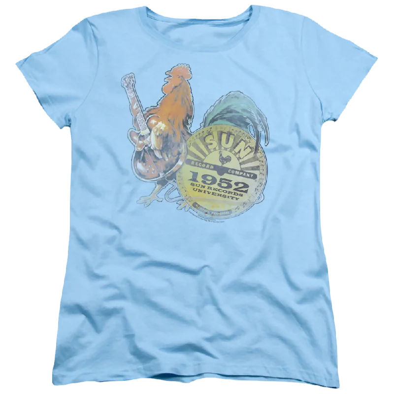 Sun Records Rockin Rooster - Women's T-Shirt-- Terry Blend Velvet Blend Canvas Blend