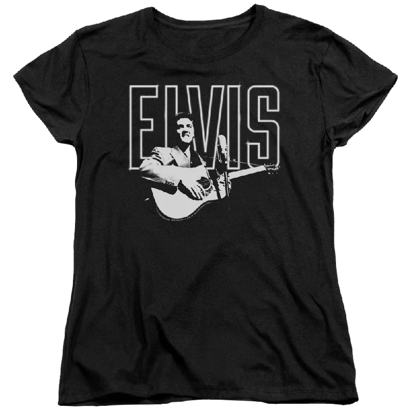Elvis Presley White Glow - Women's T-Shirt-- Chenille Brocade Lace