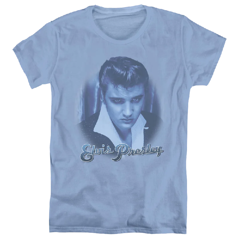 Elvis Presley Blue Suede Fade - Women's T-Shirt-- Faux Fur Fabric Real Fur Fabric Shearling Fabric