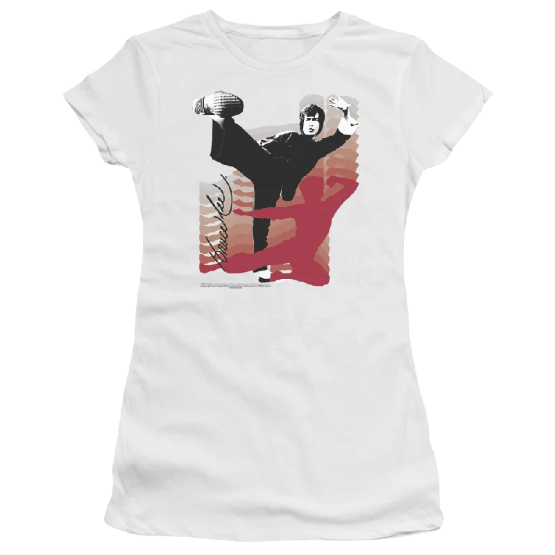 Bruce Lee Kick It - Juniors T-Shirt-- Graphic T-Shirt Round Neck Polyester