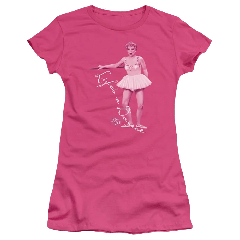 I Love Lucy Lifes A Big Dance Juniors T-Shirt-- Striped Floral Plaid