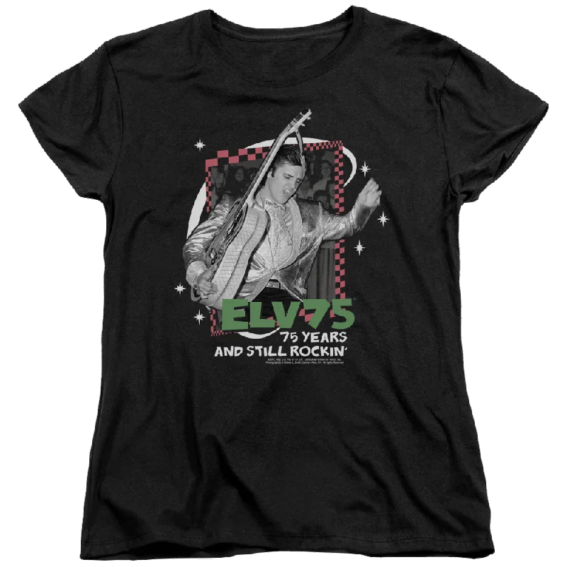 Elvis Presley Still Rockin - Women's T-Shirt-- Striped Floral Plaid