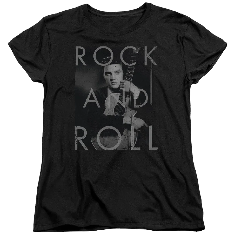 Elvis Presley Rock And Roll - Women's T-Shirt-- Zippered Front Buttoned Front Snap Front