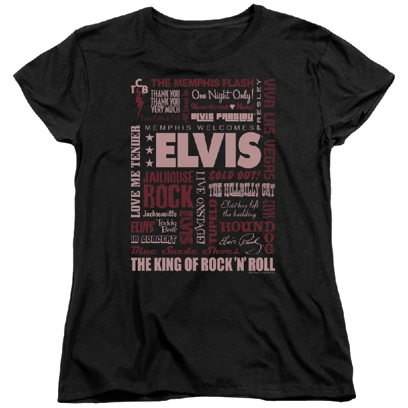 Elvis Presley Whole Lotta Type - Women's T-Shirt-- Terry Blend Velvet Blend Canvas Blend