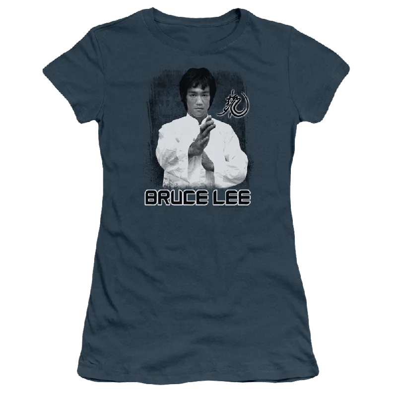 Bruce Lee Concentrate - Juniors T-Shirt-- Print Jacquard Patchwork
