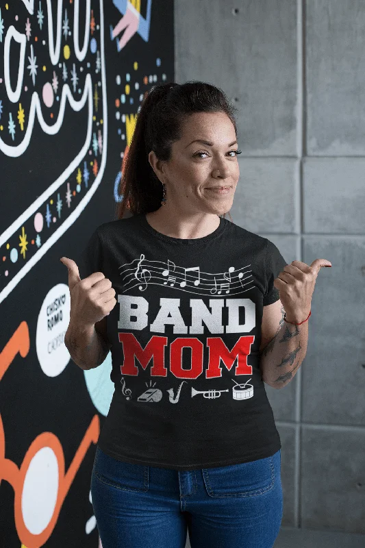 Band Mom Shirt,Marching Band Mom,Proud Band Mom,Living' That Band Mom Life,-- Spandex Blend Rayon Blend Denim Blend