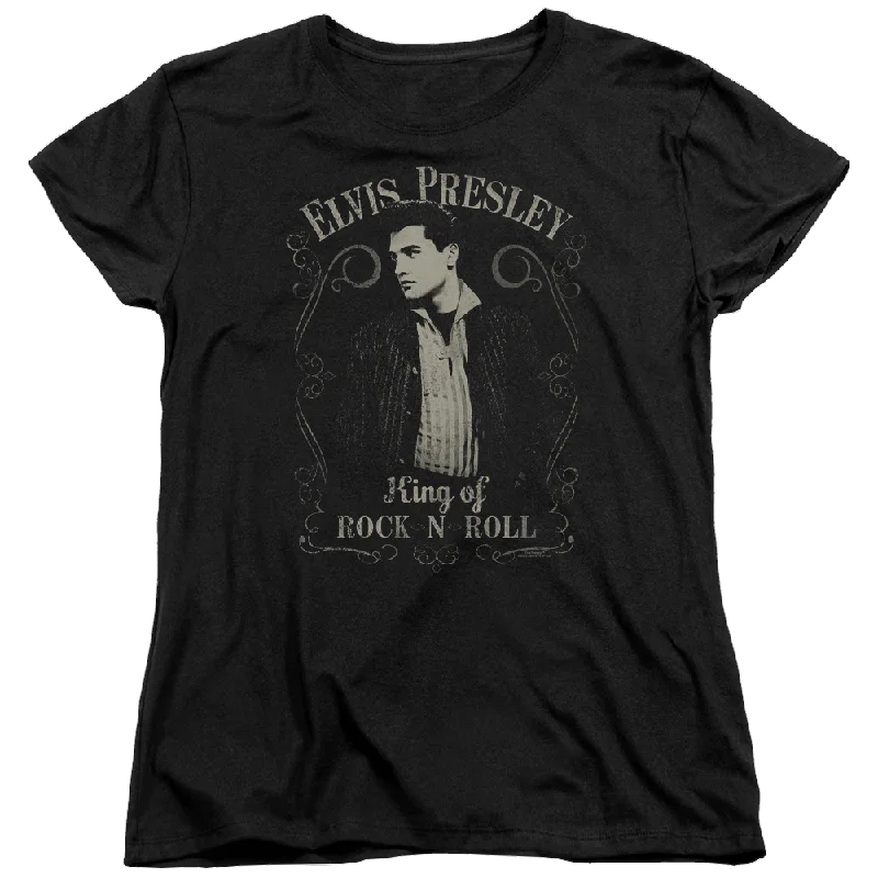Elvis Presley Rock Legend - Women's T-Shirt-- Print Jacquard Patchwork