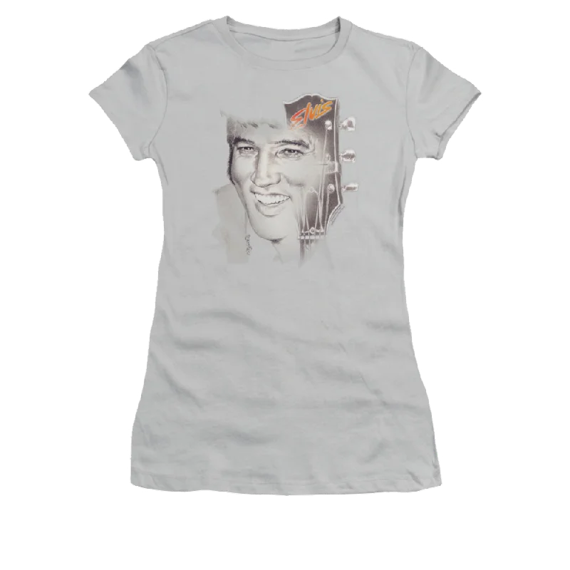 Elvis Presley Smile 2 - Juniors T-Shirt -- Basic T-Shirt Crew Neck Short Sleeve