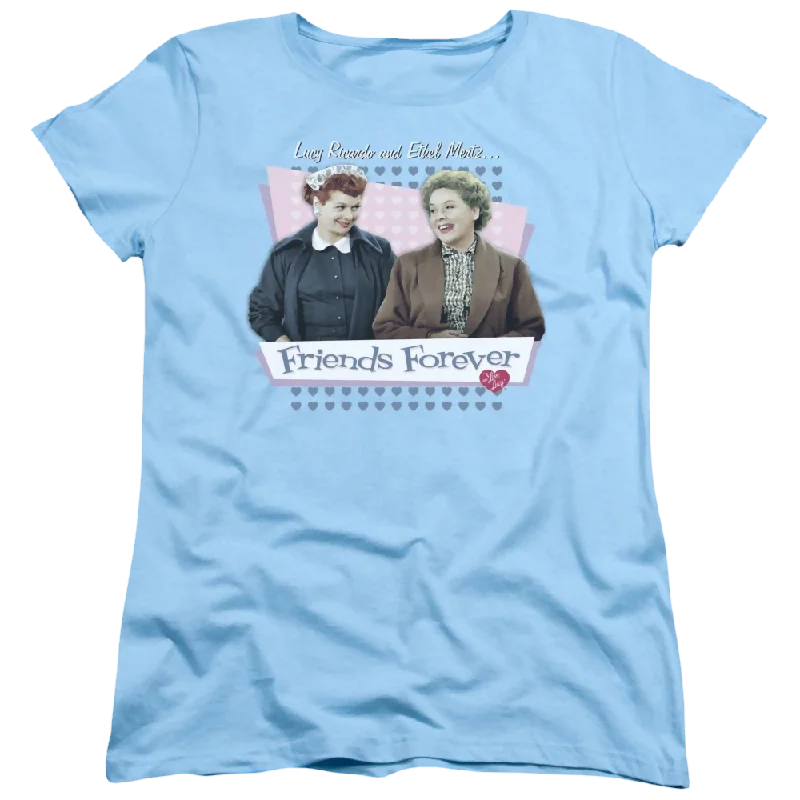 I Love Lucy Friends Forever Women's T-Shirt-- Zippered Front Buttoned Front Snap Front