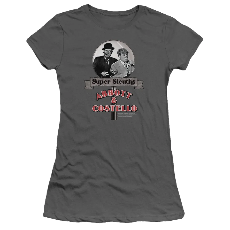 Abbott and Costello Super Sleuths - Juniors T-Shirt-- Cozy Warm Stylish