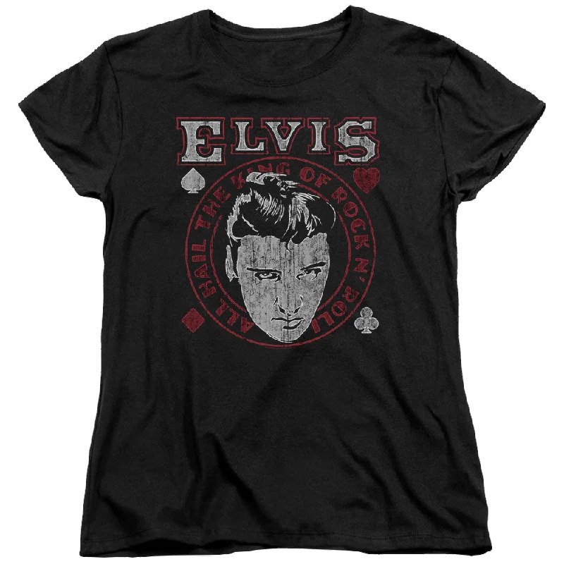 Elvis Presley Hail The King - Women's T-Shirt-- Graphic T-Shirt Round Neck Polyester