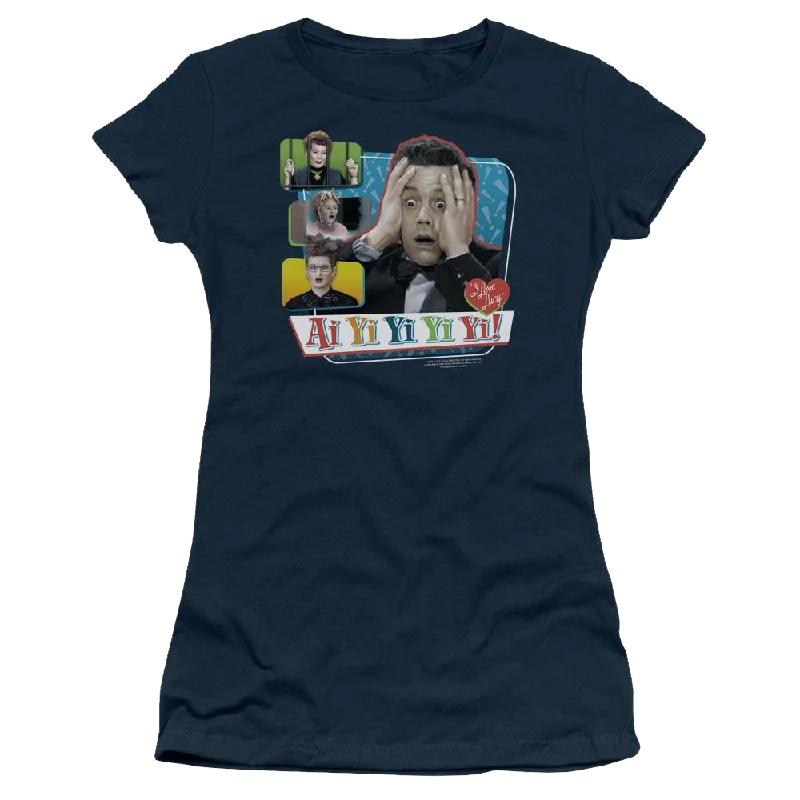I Love Lucy Ai Yi Yi Yi Yi Juniors T-Shirt-- Polka Dot Checkered Tartan