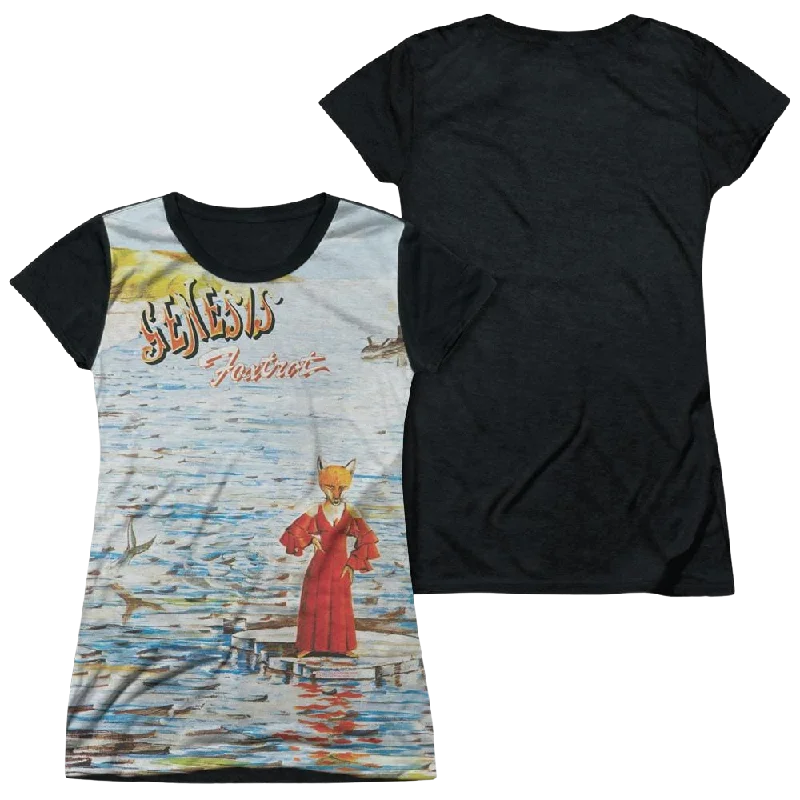 Genesis Foxtrot Cover - Juniors Black Back T-Shirt-- Mesh Blend Leather Blend Suede Blend