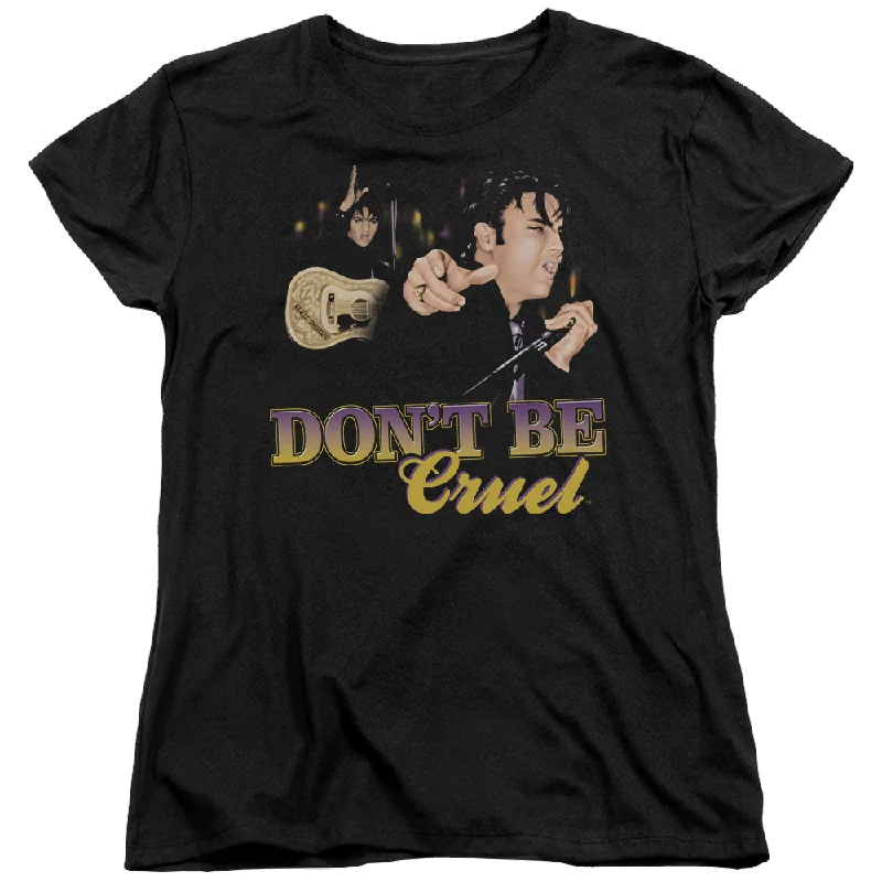 Elvis Presley Dont Be Cruel - Women's T-Shirt-- Silk Blend Satin Velvet