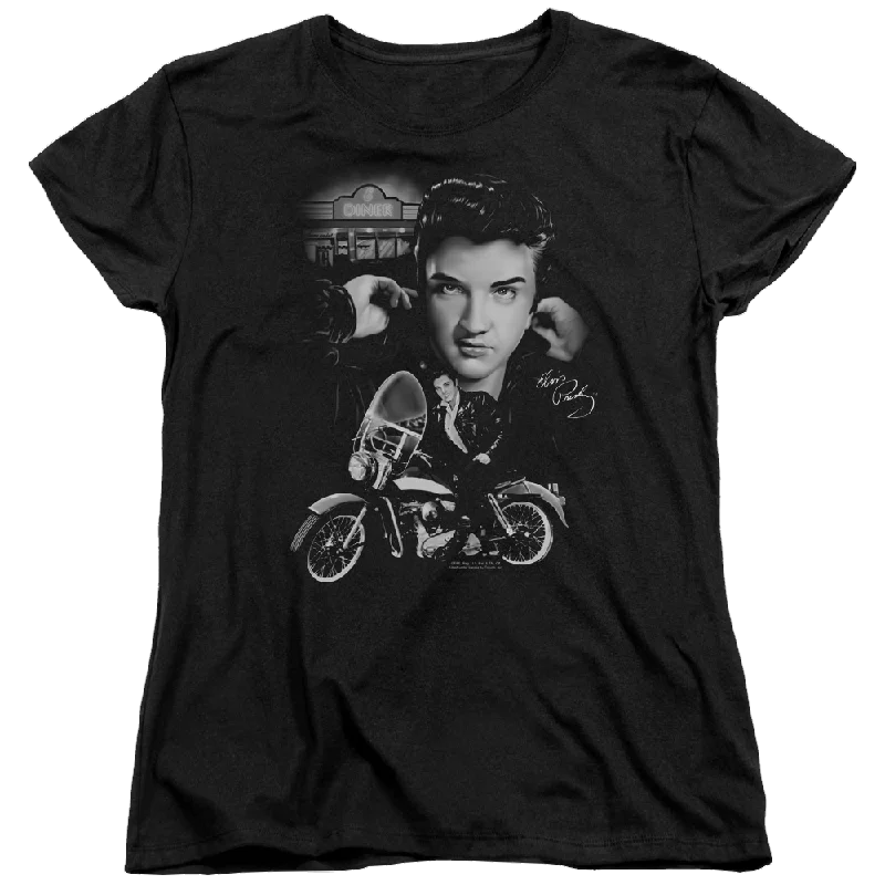 Elvis Presley The King Rides Again - Women's T-Shirt-- Faux Fur Fabric Real Fur Fabric Shearling Fabric