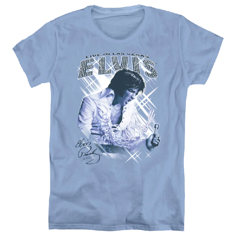 Elvis Presley Blue Vegas - Women's T-Shirt-- Striped Floral Plaid