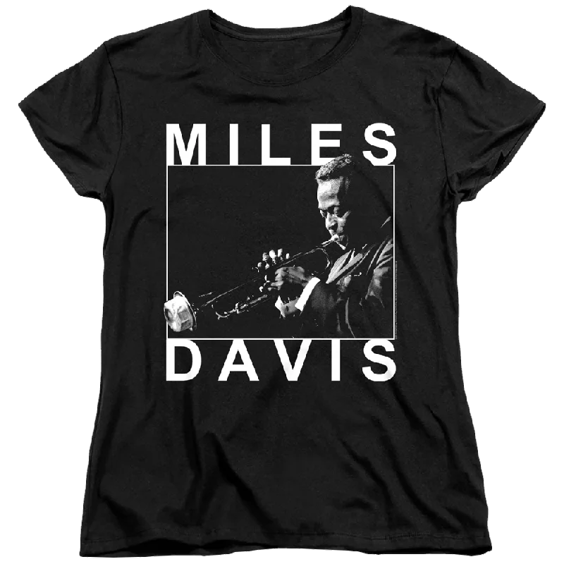 Miles Davis Monochrome - Women's T-Shirt-- Nylon Fabric Polyester Fabric Spandex Fabric
