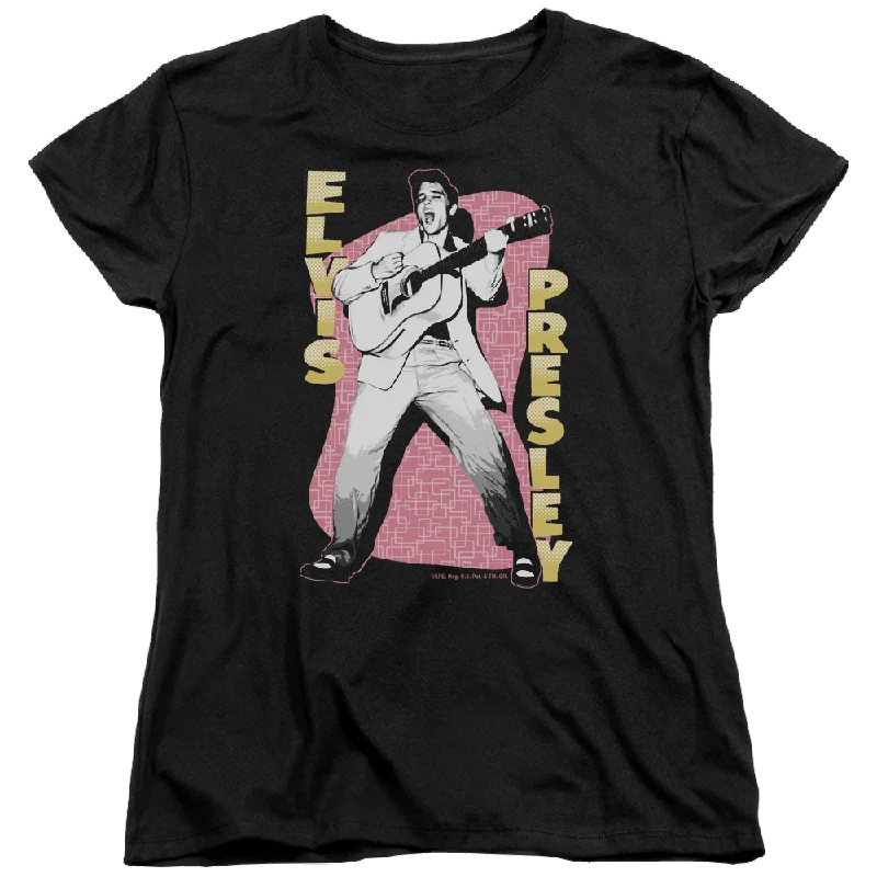 Elvis Presley Pink Rock - Women's T-Shirt-- Striped Floral Plaid