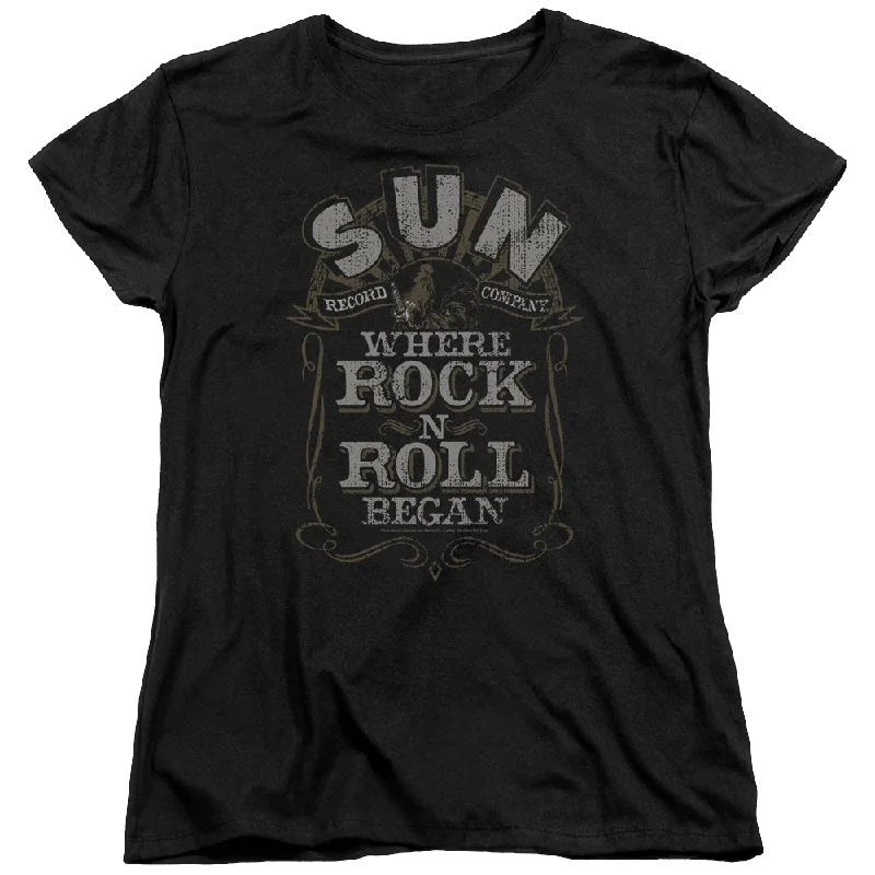 Sun Records Where Rock Began - Women's T-Shirt-- Embroidered Appliqued Beaded
