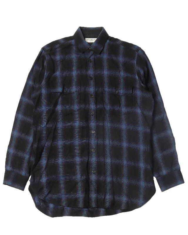 Silk Lined Shirt-- Cashmere Blend Cotton Blend Poly Blend