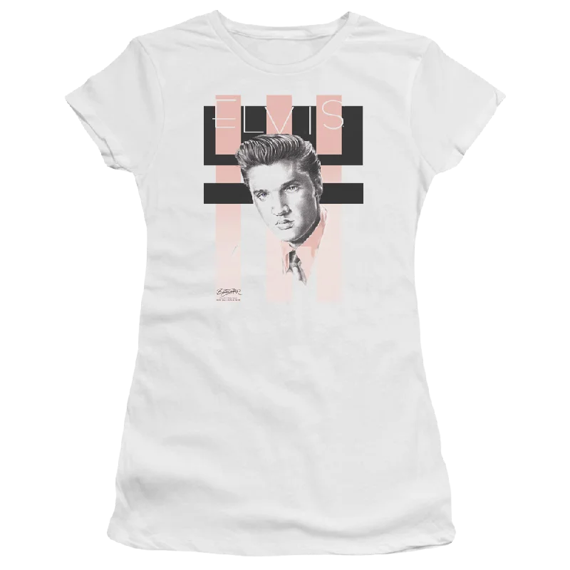 Elvis Presley Retro - Juniors T-Shirt-- Rayon Velvet Corduroy