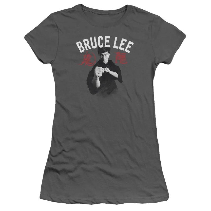 Bruce Lee Ready - Juniors T-Shirt-- Lace Blend Ribbed Blend Corduroy Blend