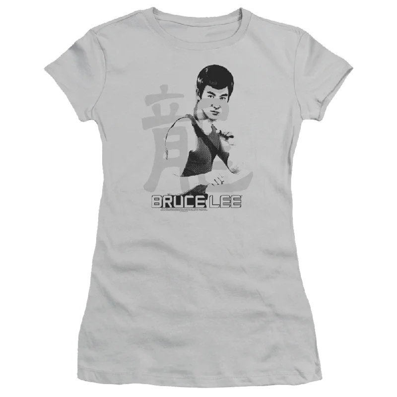 Bruce Lee Punch - Juniors T-Shirt-- Houndstooth Herringbone Solid