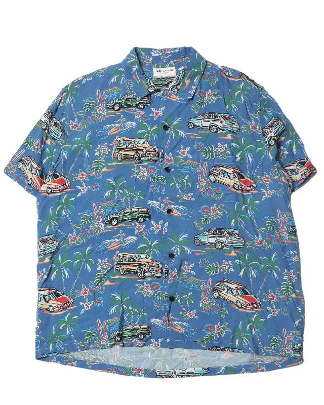 SS17 Hawaiian Car Shirt-- Plaid T-Shirt Polka Dot Checkered